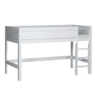 LifeTime halfhoogslaper wit gelakt van PS Slapen, inclusief rollattenbodem 