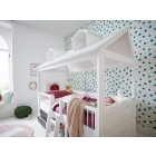 LifeTime Beach House kajuitbed 90x200 wit met dakframe en trap.