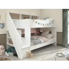 Wit stapelbed Biblio van Parisot (90x200 cm) met ingebouwde boekenkast.