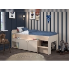 CacheCache kinderbed met trapje en opbergruimte in Jackson Eiken/Cashmere in kinderkamer