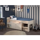 CacheCache kinderbed met trapje en opbergruimte in Jackson Eiken/Cashmere in kinderkamer