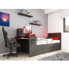 Gamingbed Bzone 5041 antraciet met bureau en bedlade - EAN 8428721102490 Trasman PS Slapen.