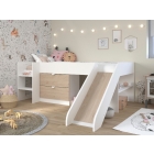 Half hoogslaper met glijbaan Tobo van PS Slapen, inclusief lades, legplank en glijbaan EAN 3480940292982 Parisot PS Slapen.