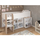 Halfhoogslaper met bureau Wit/Eiken