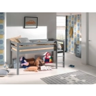Halfhoogslaper Pino grijs van PS Slapen, inclusief stevige ladder en veiligheidskit