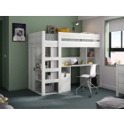 Hoogslaper Lugano Wit van Gautier met bureau en kledingkast - EAN 3483601236035 - PS Slapen.