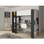 Hoogslaper met bureau in wit en antraciet Twist
