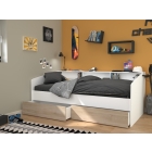 Parisot Bedbank Sleep 90x200 wit met opbergruimte – eenpersoonsbed tienerkamer