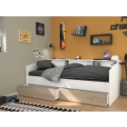 Parisot Bedbank Sleep 90x200 wit met opbergruimte – eenpersoonsbed tienerkamer