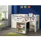 Halfhoogslaper Pino van PS Slapen, inclusief bureau, boekenkast en 2 deurskastje