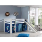 Halfhoogslaper met glijbaan in het wit met astro thema (PS Slapen)
