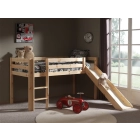 Grenen halfhoogslaper Pino van PS Slapen, inclusief glijbaan