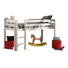 Halfhoogslaper Pino van PS Slapen, inclusief veiligheidskit en rechte ladder met brede treden.