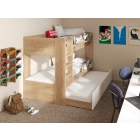 Matis laag stapelbed met uitgeschoven bedlade, ideaal voor extra opbergruimte of als logeerbed.