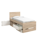 Tienerbed met opbergruimte_FAST in eiken witte afwerking van PS Slapen