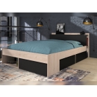 Tweepersoonsbed 140x200 met opbergruimte MOST Zwart Eiken PSSlapen.