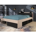 Tweepersoonsbed 140x200 met opbergruimte MOST Zwart Eiken EAN 3480940297321 PSSlapen.