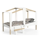 Wit Kinderbed Cabane 90x200 inclusief dak en lattenbodem - EAN 3397703954066 - PSSlapen.