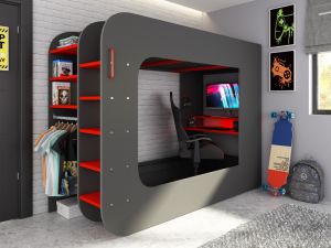 Hoogslaper Gamingbed The Cube 5030 - 90x200 van PS Slapen