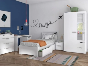 Fast eenpersoonsbed in het wit van PS Slapen