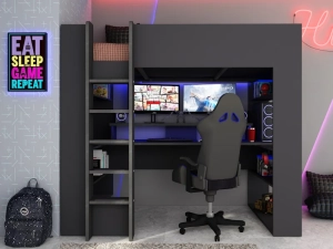 Hoogslaper gamingbed 'the cube 5050' van PS Slapen