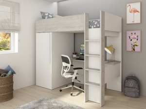 Hoogslaper met kledingkast en bureau_PSSlapen Hoogslaper met kledingkast en bureau_PSSlapen