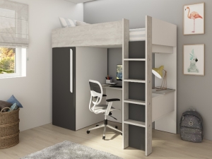 Hoogslaper met kast_Studio New_Antraciet Hoogslaper met kast_Studio New_Antraciet