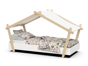 Kinderbed Lodge Wit 90x200 Tipibed compleet opgemaakt