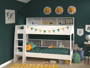 Laag stapelbed Taylor in wit grijs van Parisot bij PS Slapen - EAN 3480940289876