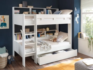 Stapelbed_WIt_Jusa_zijaanzicht met open bedlade_PSSlapen