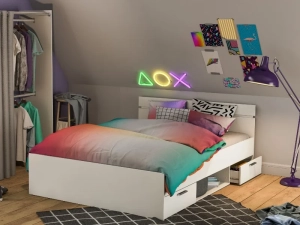 Wit twijfelaarbed Michigan 140x200 CBA EAN 3397704717073 PS Slapen.