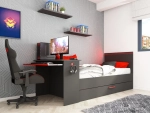 Gamingbed Bzone 5041 antraciet met bureau en bedlade - EAN 8428721102490 Trasman PS Slapen.
