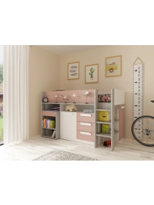 Halfhoogslaper met bureau meisje Yolo_Oudroze_6019 001_PSSlapen