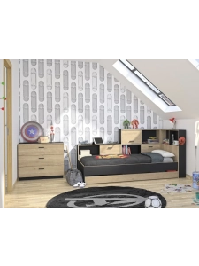 Tienerbed Tonight wit met opberglade en nissen - EAN 3483601135734 - Diagone by PS Slapen.